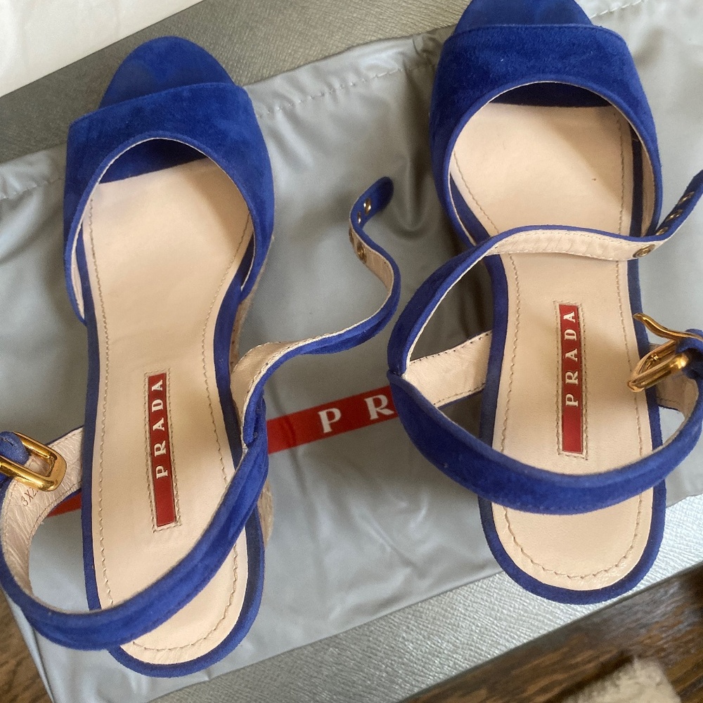 Prada Suede wedge sandals
